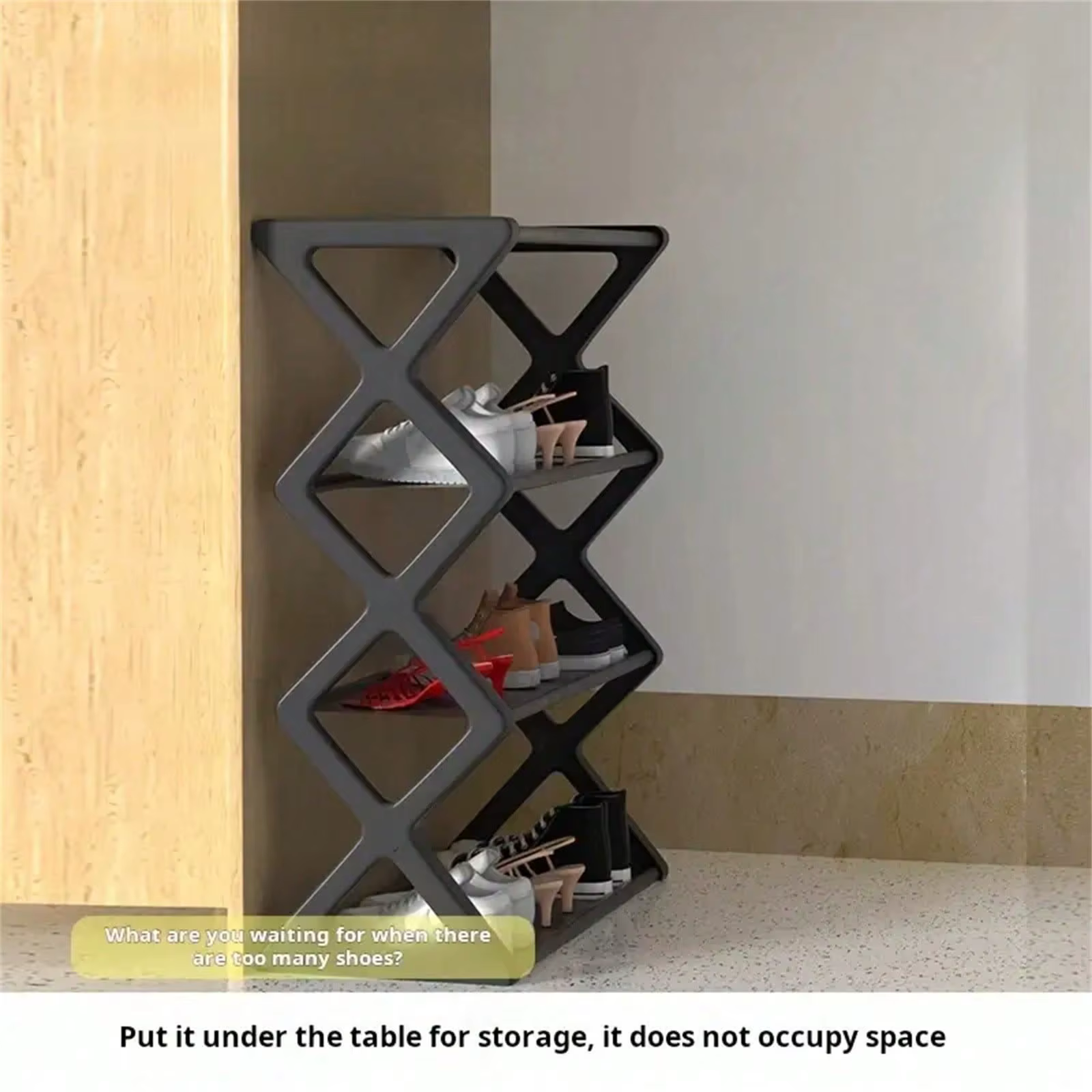 Étagère à chaussures empilable à 4 couches