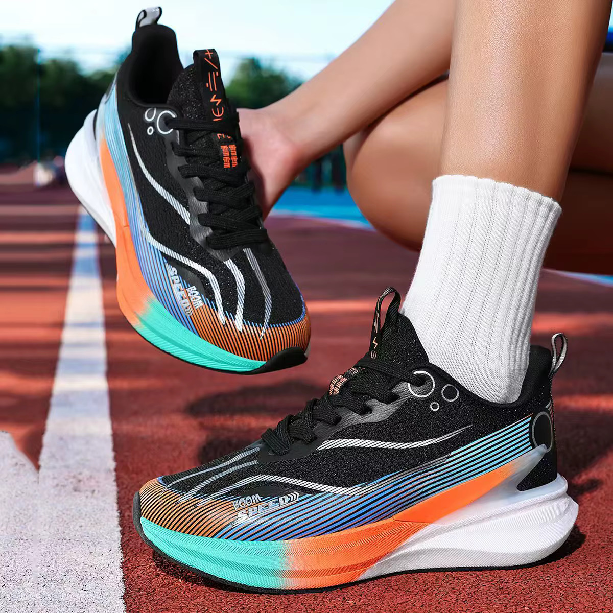 Chaussures de course populaires pour hommes avec technologie de plaque en carbone