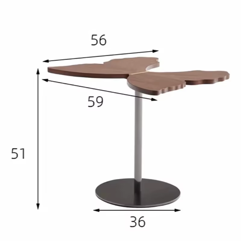 Table basse Wabi Sabi pour salon, en bois massif, irrégulière, marron, style moderne du milieu du siècle, minimaliste, forme de pétale, meuble d'appoint central