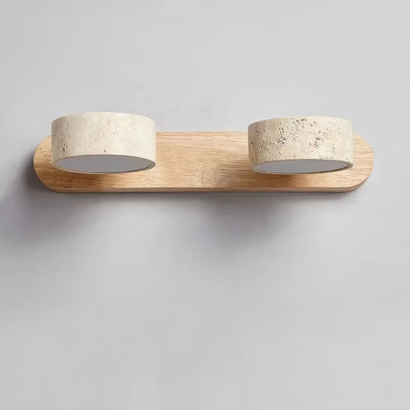 Japonais Wabi Sabi créatif nouveau rond mur LED lumière décoration de la maison salle de bain lavable coiffeuse miroir avant lampes
