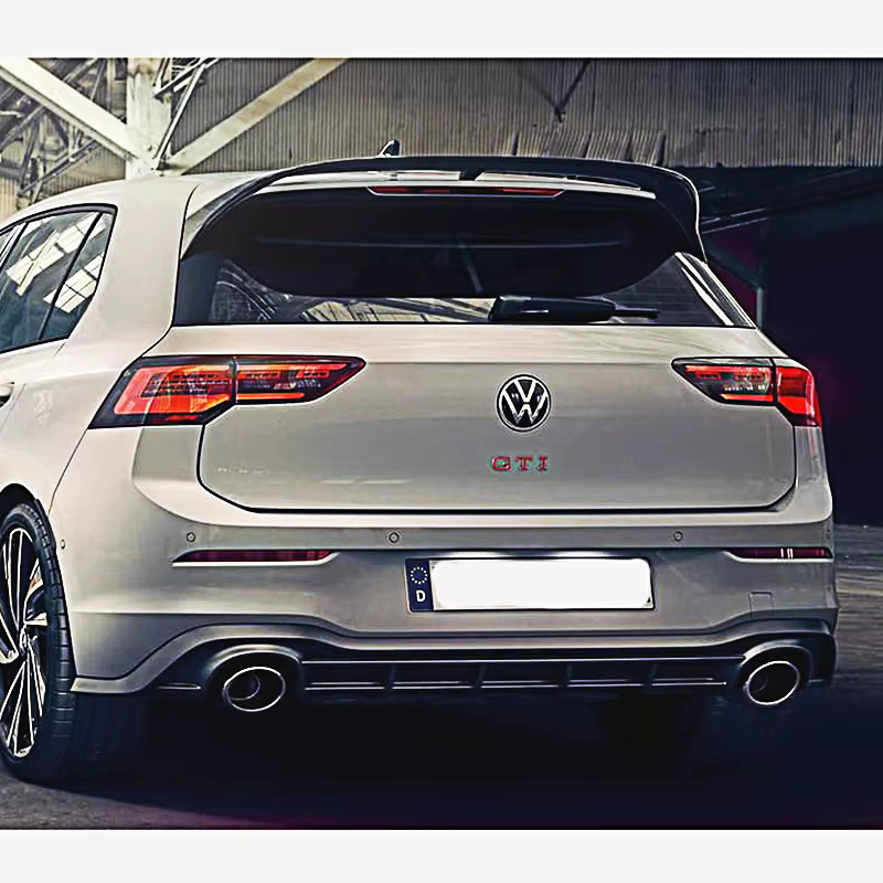Becquet arrière en fibre de carbone, style CS 2019, pour Volkswagen VW Golf 8 MK8, en ABS noir brillant