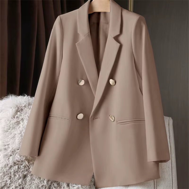 Blazer surdimensionné pour femmes, tendance, Style britannique, coupe ample, boutonné, manteau de costume de bureau décontracté