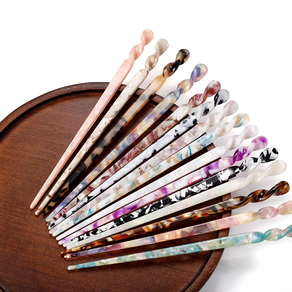 Baguettes à cheveux en résine d'acétate Vintage, épingles à cheveux pour femmes, épingle à cheveux, couvre-chef, accessoires de bijoux de cheveux de mariage