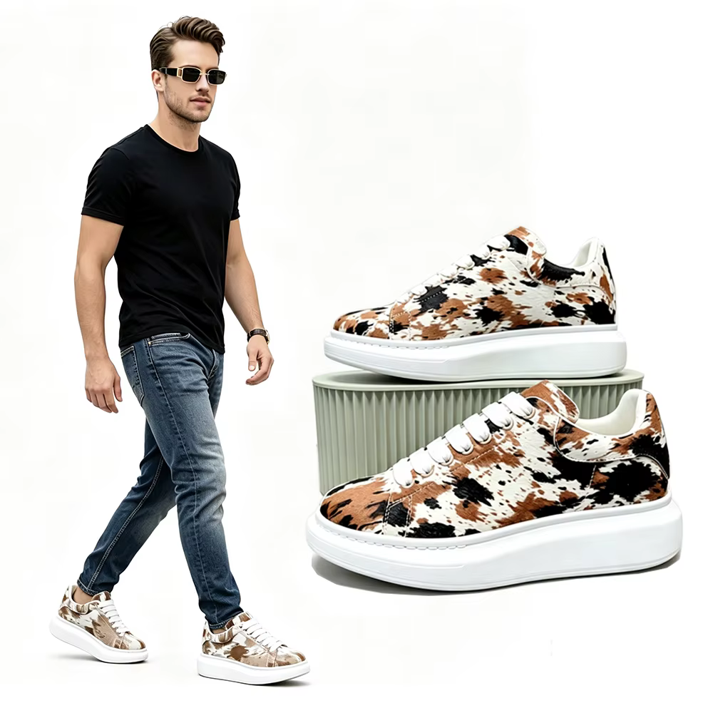 Baskets de luxe à plateforme pour homme