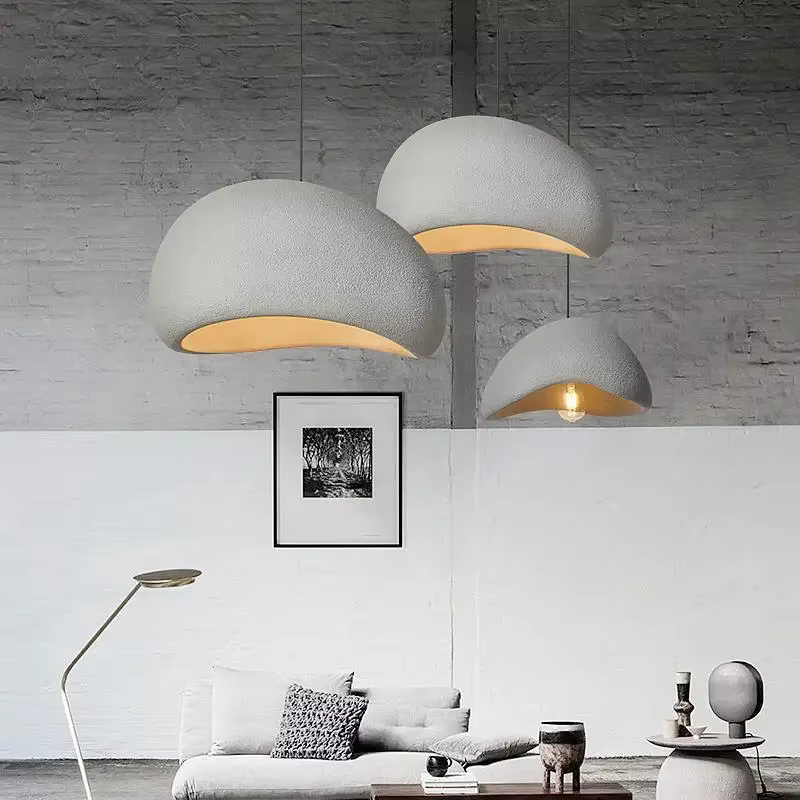 Lampe de salon de style japonais Wabi-sabi, style nordique, minimalisme, lustres, bar, design, luminaires suspendus blancs, LED, décoration intérieure