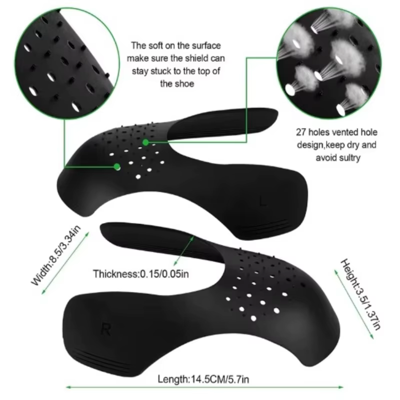 Protège-plis pour chaussures de sport – Protection de la pointe du pied – Anti-plis et anti-fissures – Support pour la