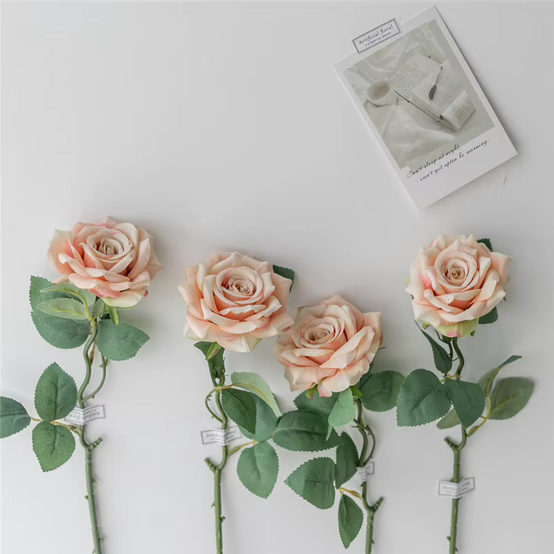 Branche de Rose pour Bouquet de mariée de mariage, fleur rétro, faux matériau Floral, décoration d'intérieur, cadeau de saint valentin, vente en gros