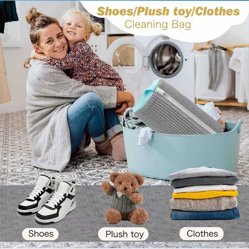 Sac de lavage pour chaussures en filet rembourré