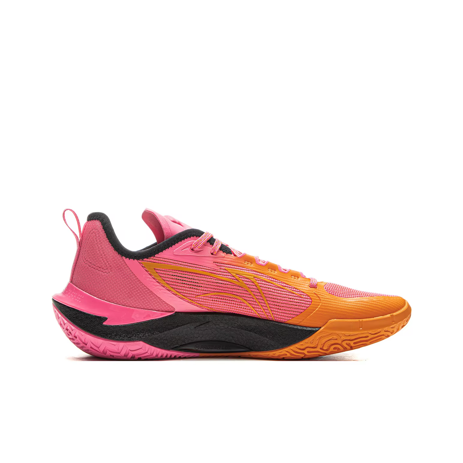 POIZON Li Ning Hurricane Collection Chaussures de basket-ball basses pour hommes Rose Orange ABAU083-11