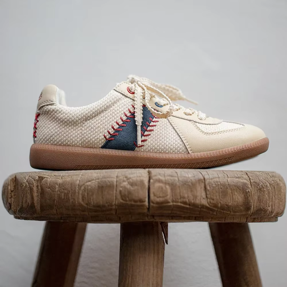 Maden-Chaussures de Baseball à Lacets pour Femme