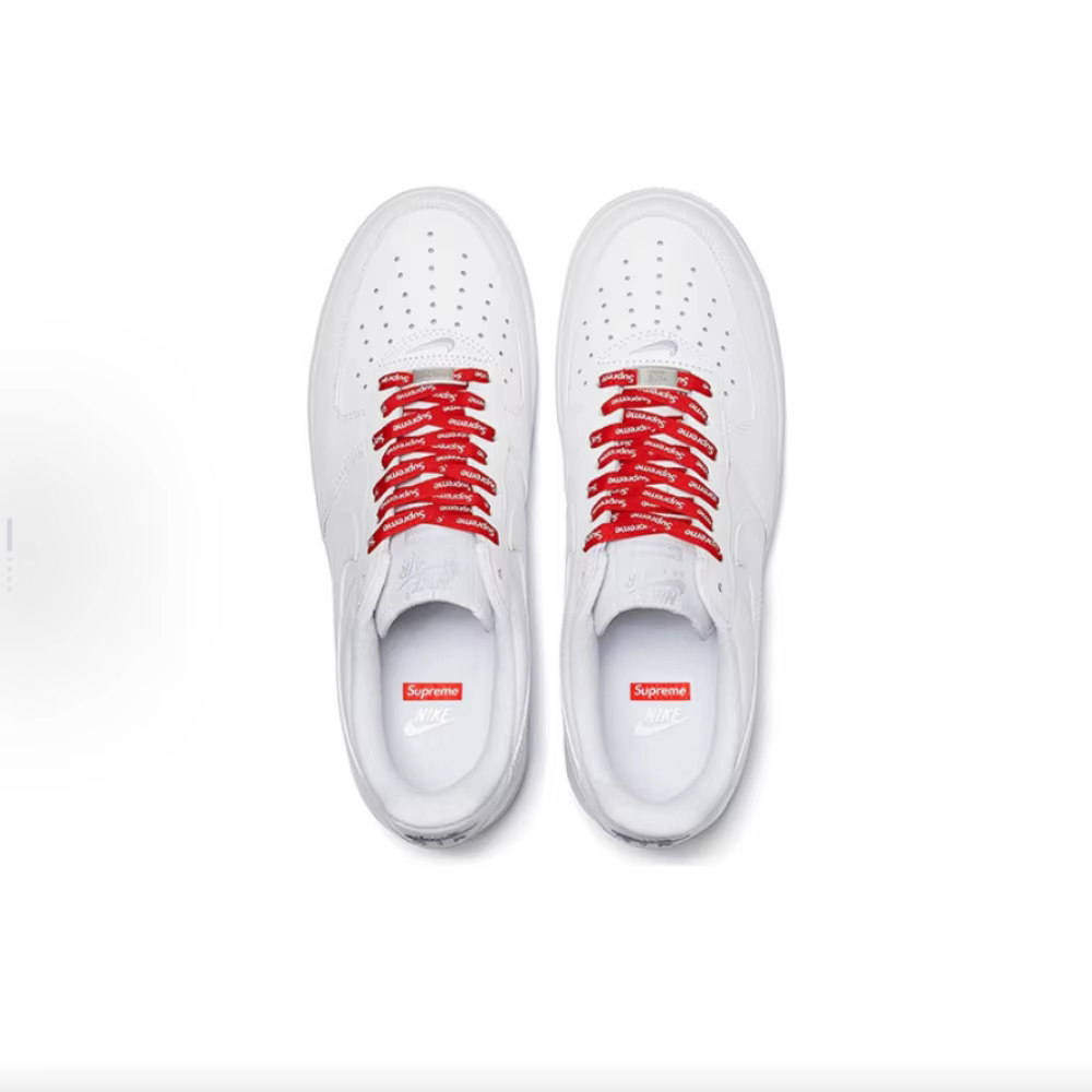 Nike Supreme Air Force 1 « Box Label » Baskets basses confortables unisexe blanc CU9225-100