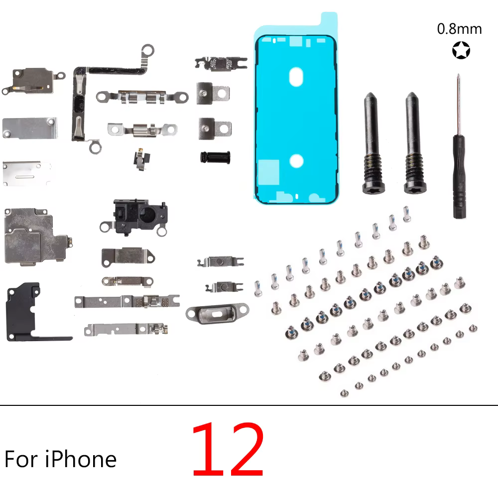 Support de petites pièces intérieures en métal pour iPhone, accessoires intérieurs pour iPhone 11, 12, 13 Pro, X, Poly, XS Max, mini, bouclier plat, 1 jeu
