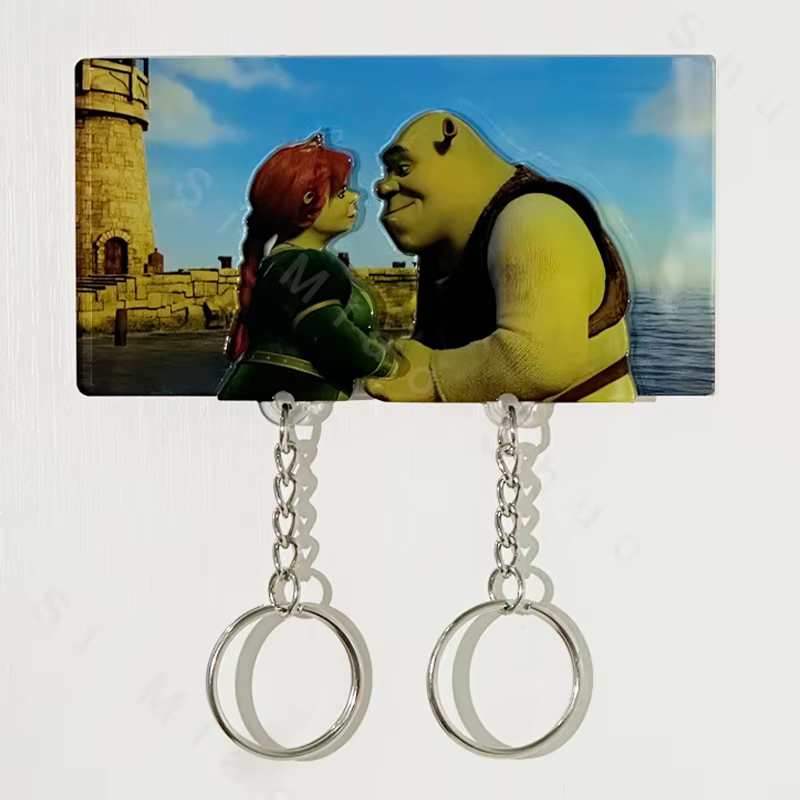 Porte-clés de Couple, cintre pour Couple, dessin animé, réfrigérateur en acrylique, décor de porte d'entrée, pendentif, accessoire de clé, décoration de maison