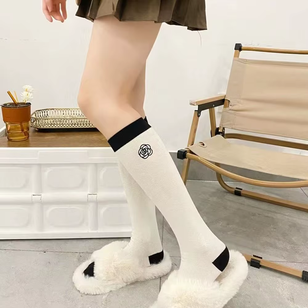 Mode élastique camélia Rose chaussettes longues respirant Lolita Golf Sport