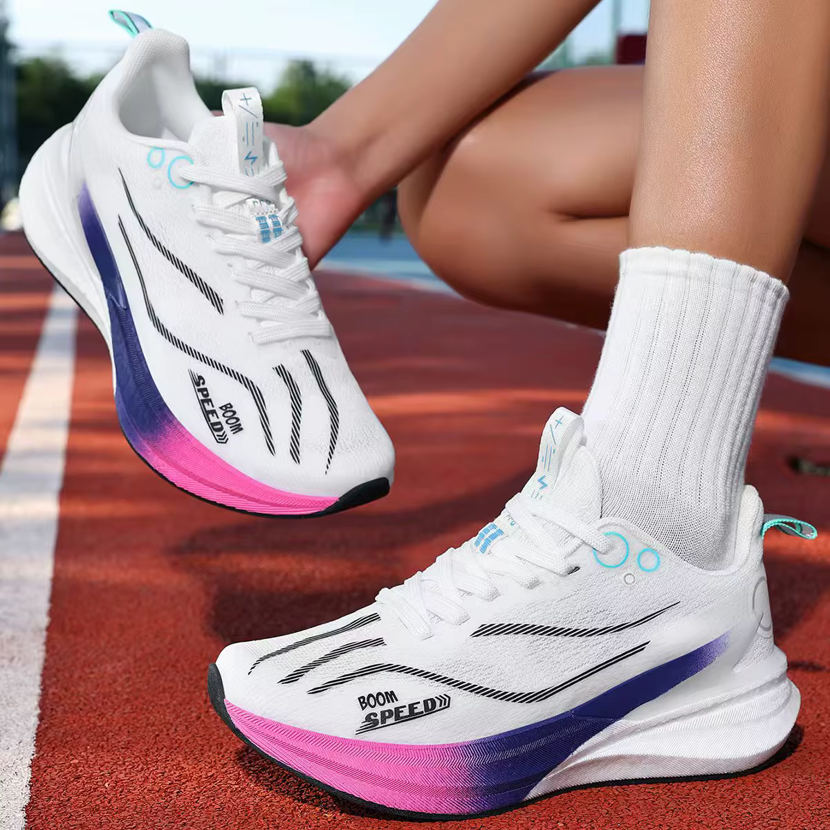Chaussures de course populaires pour hommes avec technologie de plaque en carbone