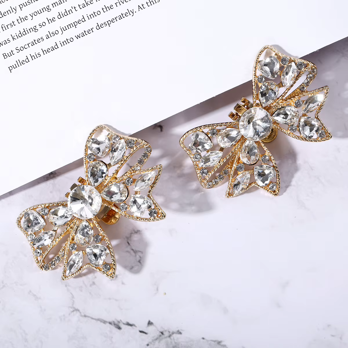 2 Pièces Boucles de Chaussures en Strass pour Mariage