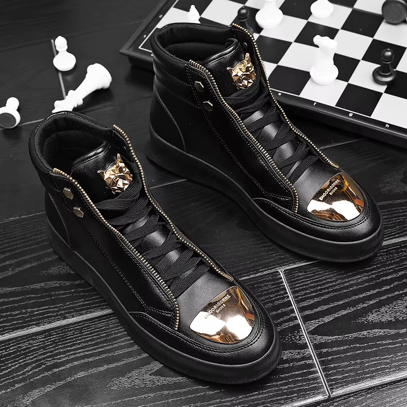 Chaussures de skateboard en cuir pour hommes