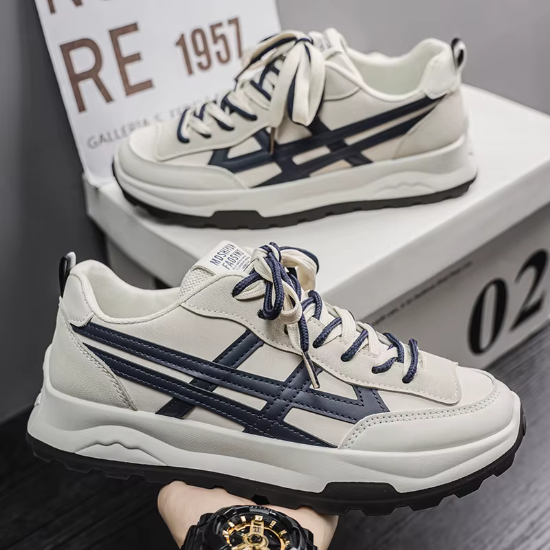 Baskets en cuir à lacets pour hommes 2026 – Tendance