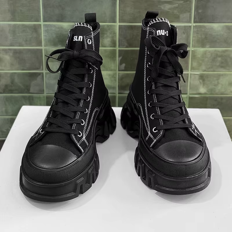 Classiques chaussures pour hommes 2025 mode haut toile baskets plate-forme