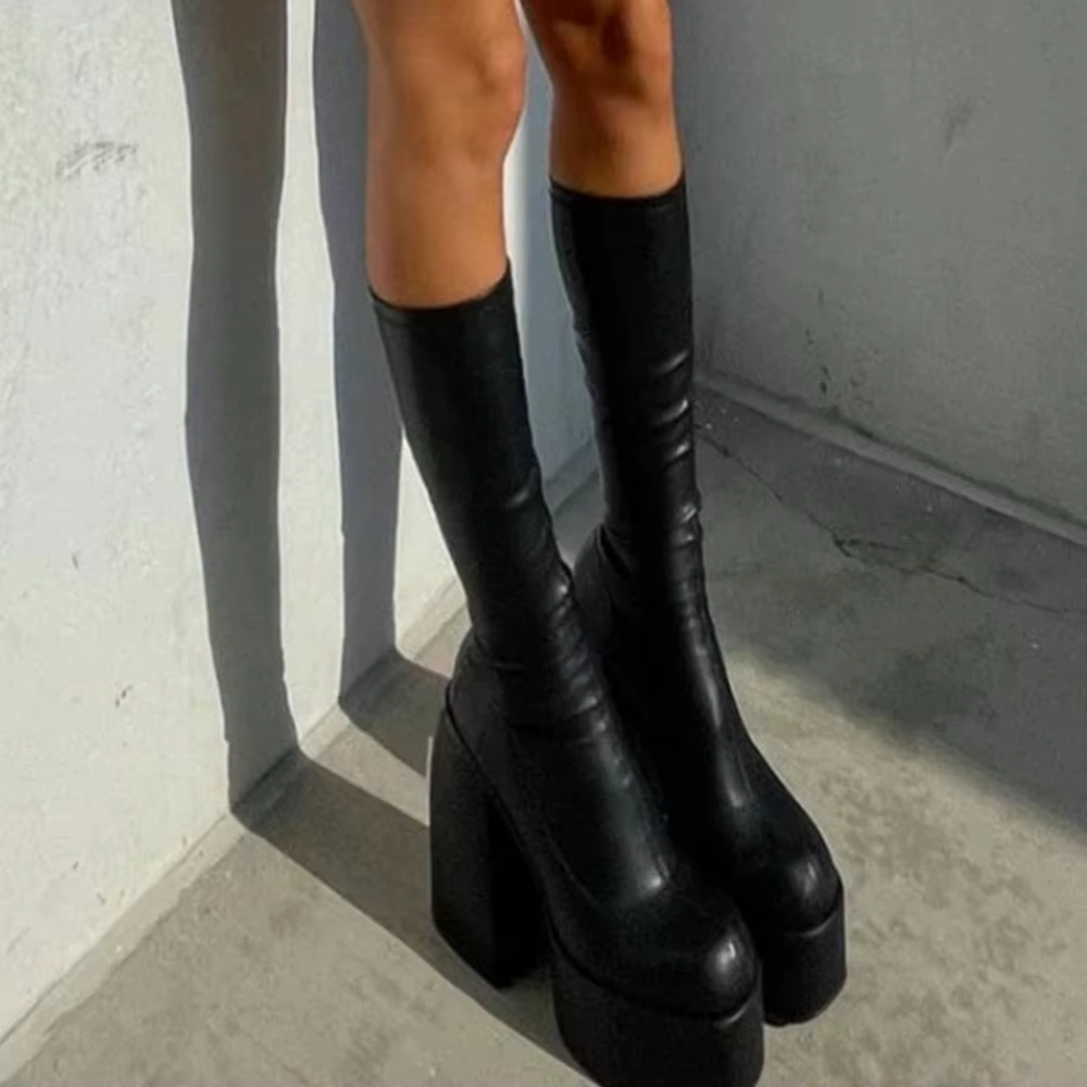 Bottes plateforme vintage Y2K neuves pour femmes