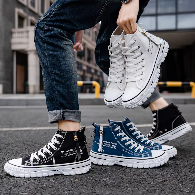 Chaussures montantes en toile pour hommes – Collection été 2025 – Tendance décontractée et polyvalente