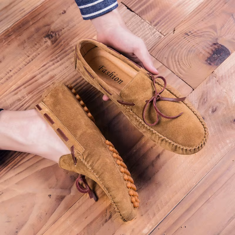 Mocassins en daim et cuir pour hommes