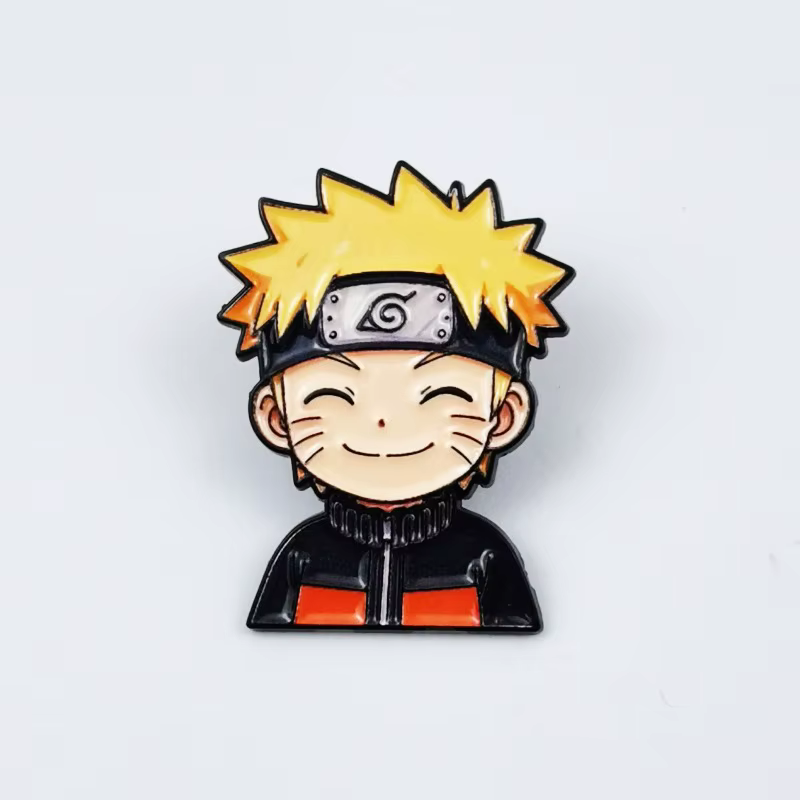 Broche Naruto, Accessoire Créatif Super Cool et Tendance, Motif Anime Uzumaki Naruto, pour Vêtements et Sacs à Dos