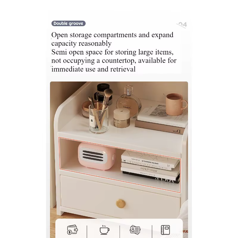 Table de chevet petite et simple, style moderne, pour chambre à coucher, avec rangement, idéale pour chambre de location