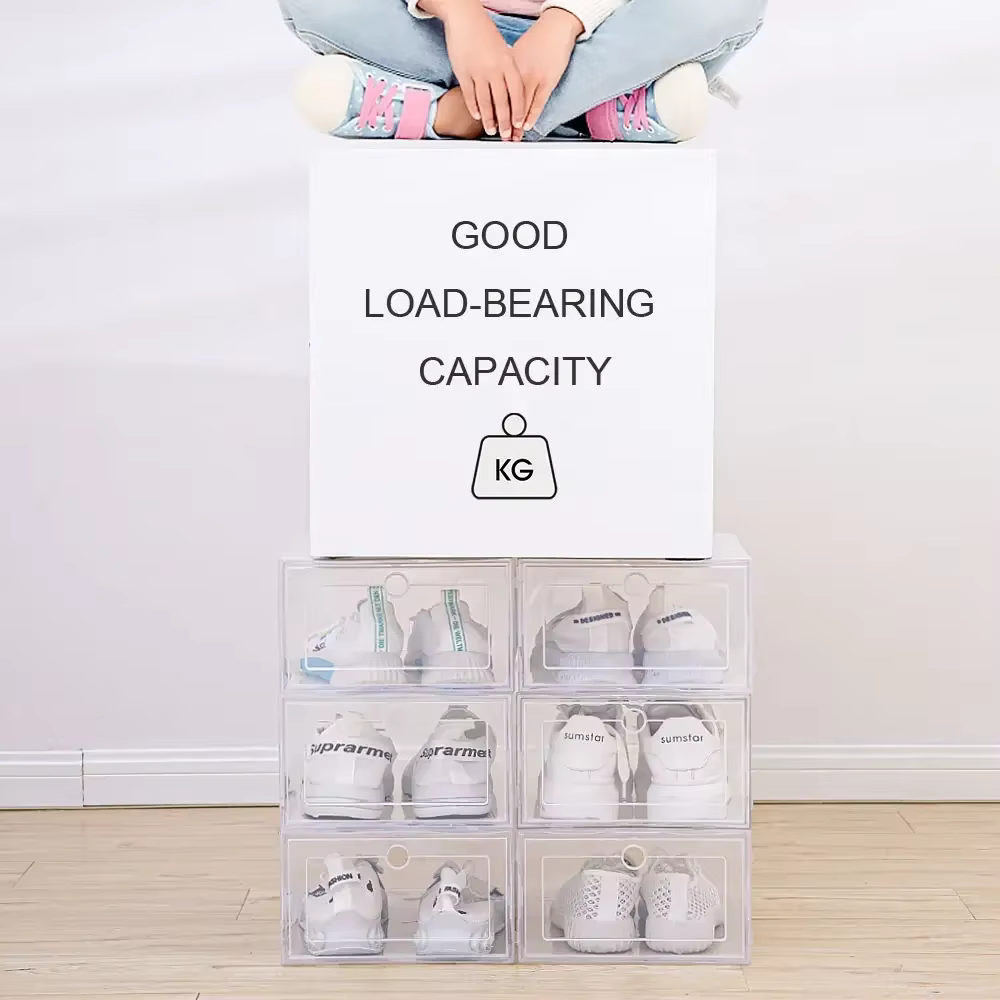 Boîte à Chaussures Transparente en Plastique Empilable