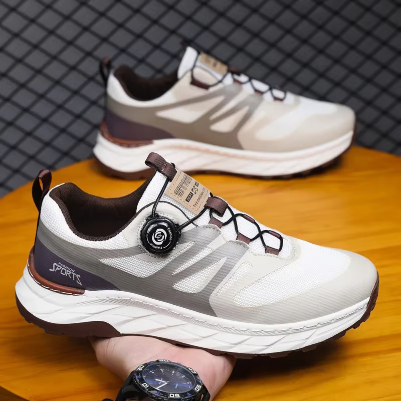 Chaussures de sport décontractées confortables avec bouton rotatif