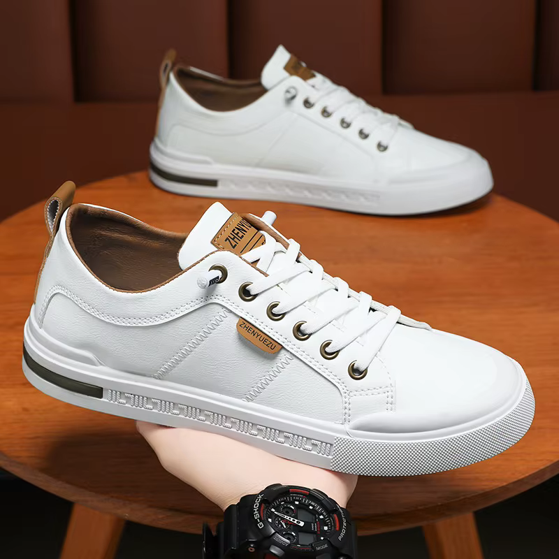 Baskets basses en cuir pour hommes