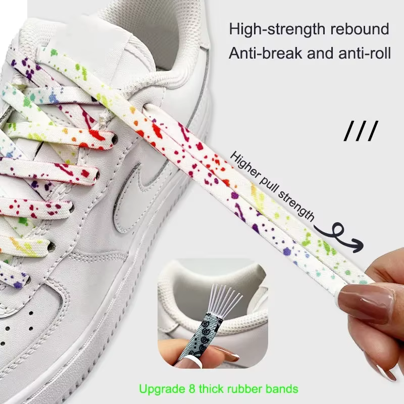 Lacets de chaussures à impression d'encre Splash pour baskets