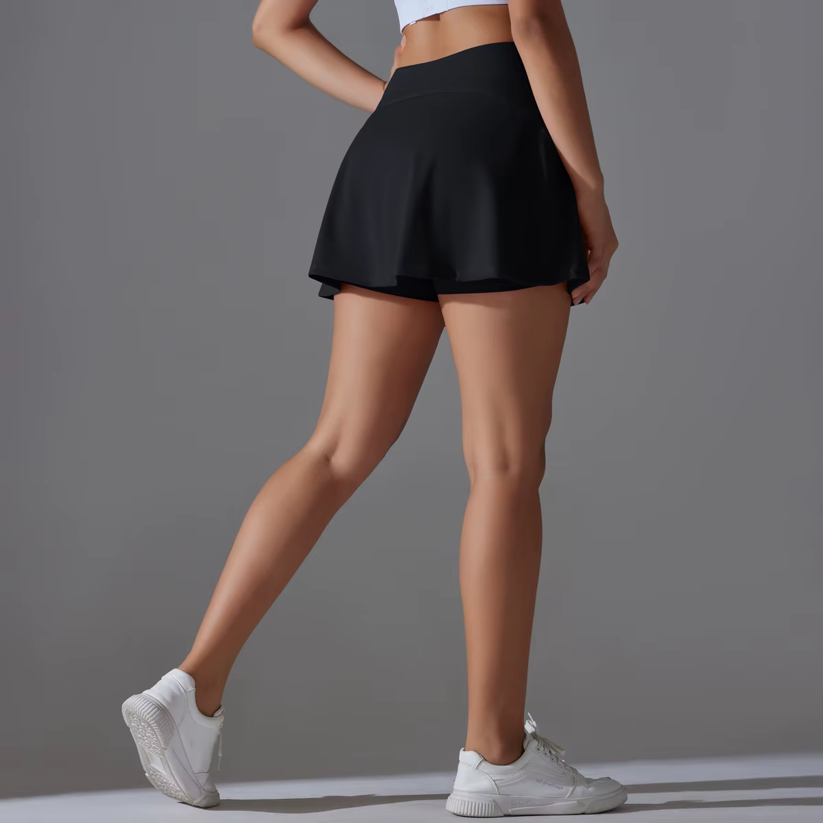 Jupe de Tennis pour femmes, jupe de Sport à volants avec short, faux deux pièces, vêtements de Fitness, taille haute, respirante, danse, Yoga