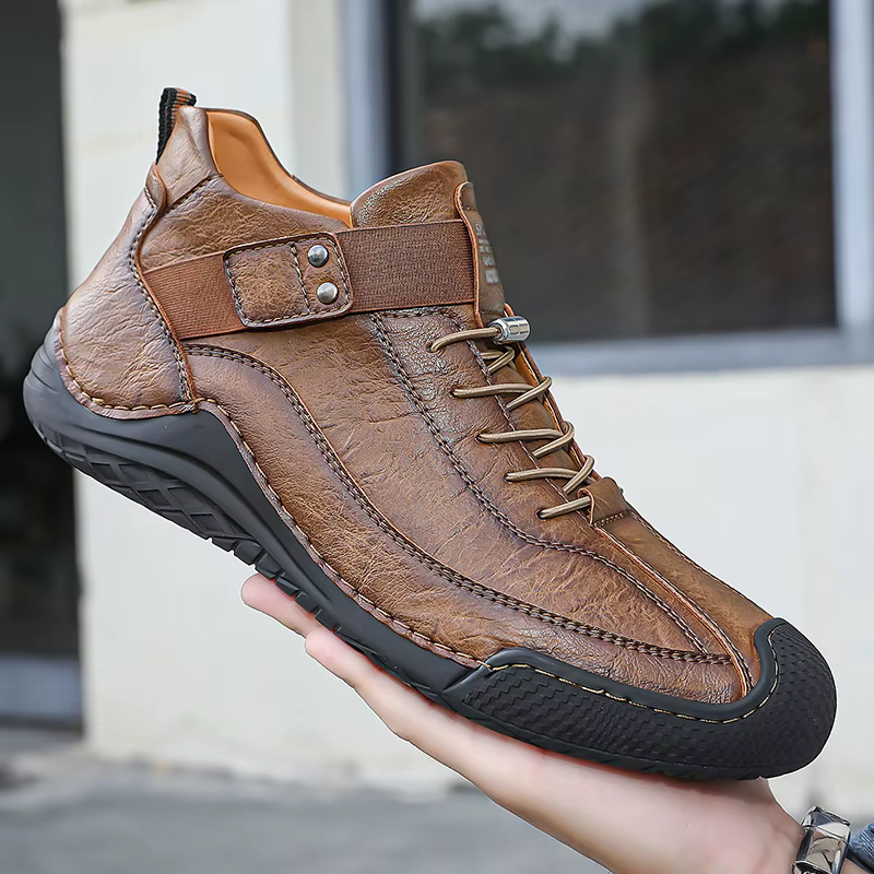 Bottes décontractées en cuir cousues à la main pour hommes
