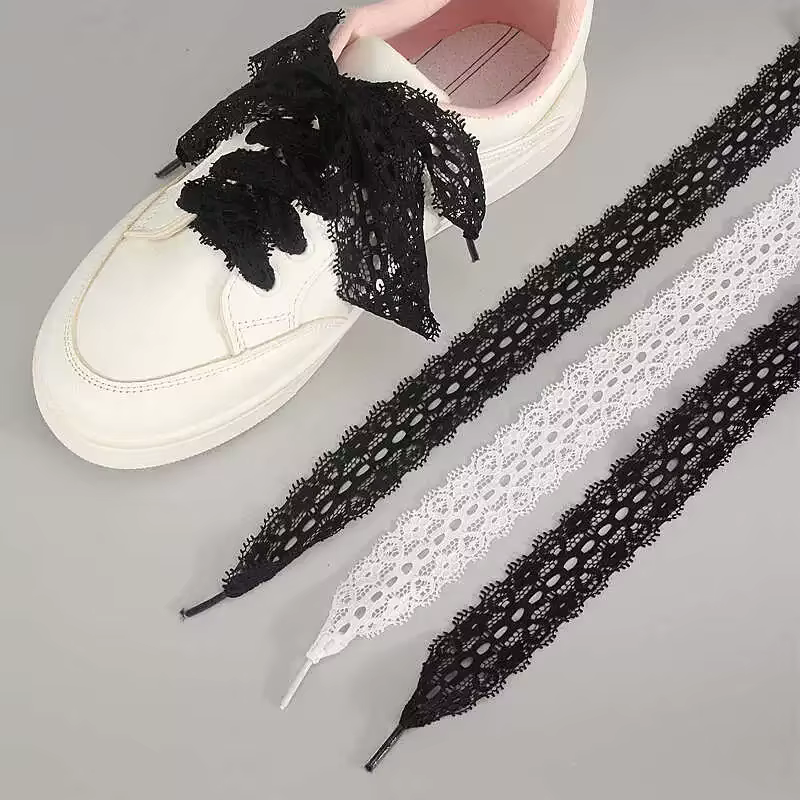 Lacets plats en dentelle de 2.9CM de largeur pour baskets