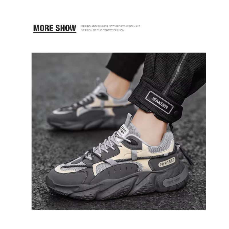 Nouvelles Chaussures Homme Hiver 2026 – Baskets Tendance Sport Décontractées Polyvalentes Respirantes Rehaussantes Style Papa INS