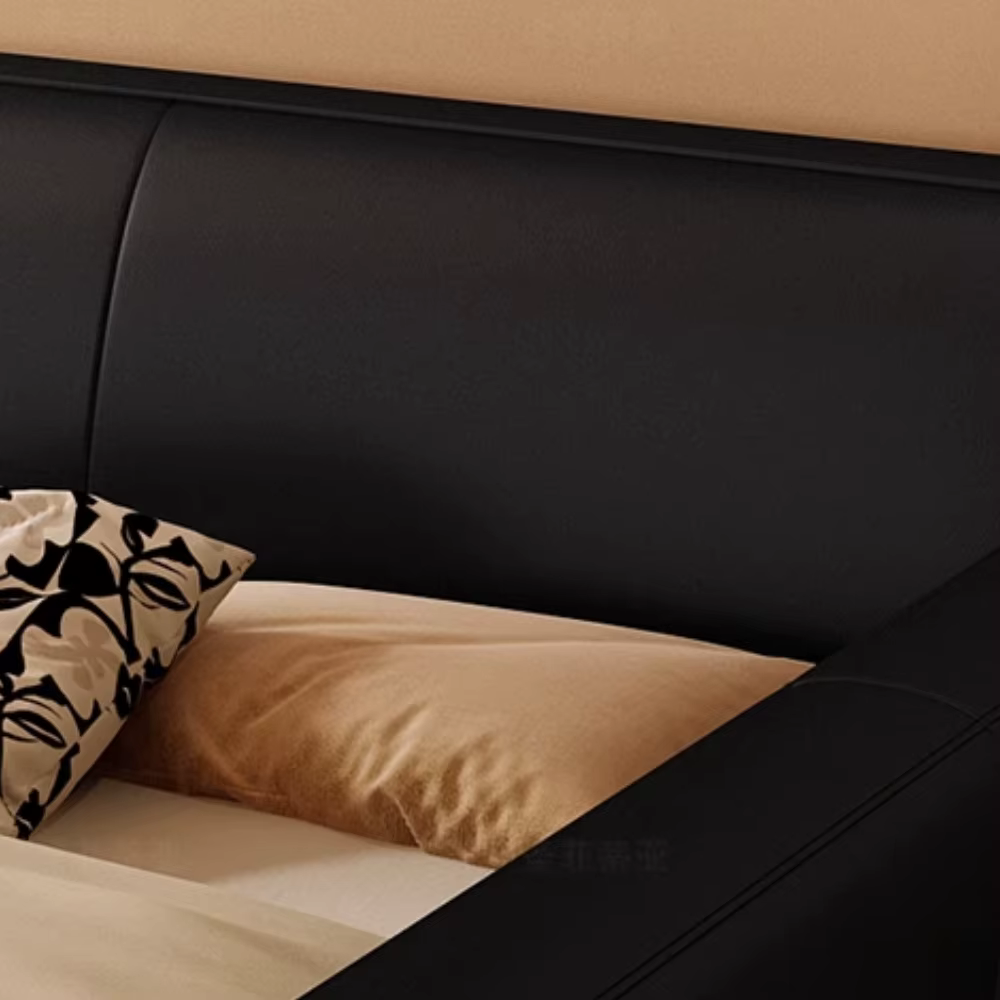 Lit De chambre moderne noir nordique pour enfants, ensemble De lit King Size pour garçons, rembourrage De couchage, meubles De maison