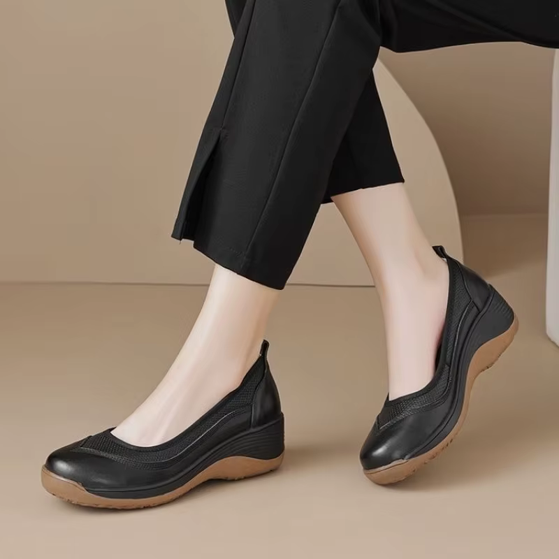 Chaussures plates compensées à enfiler pour femmes