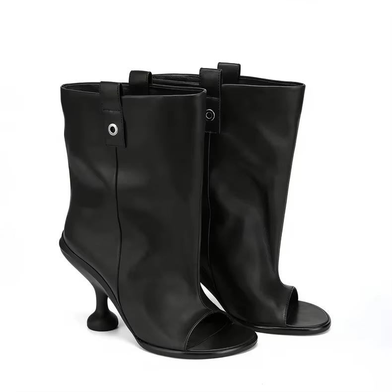 Nouvelles Bottes Courtes à Bout Rond et Large pour le Printemps et l'Été