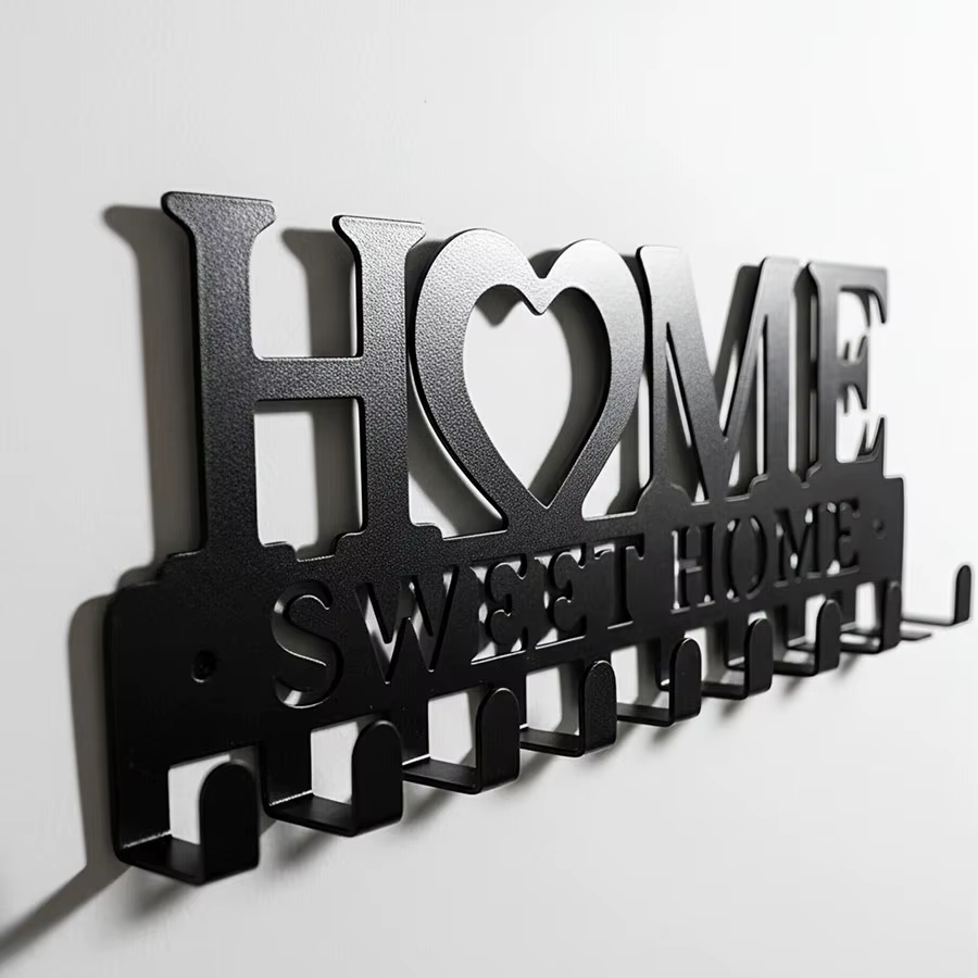Porte-clés mural décoratif pour la maison, support de rangement artistique, patère pour manteaux, entrée