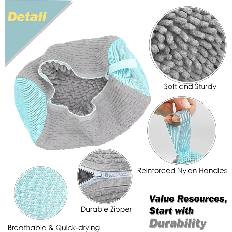 Sac de lavage pour chaussures en filet rembourré