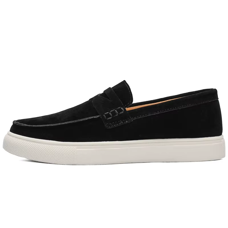 Printemps été marron daim mocassins hommes sans lacet