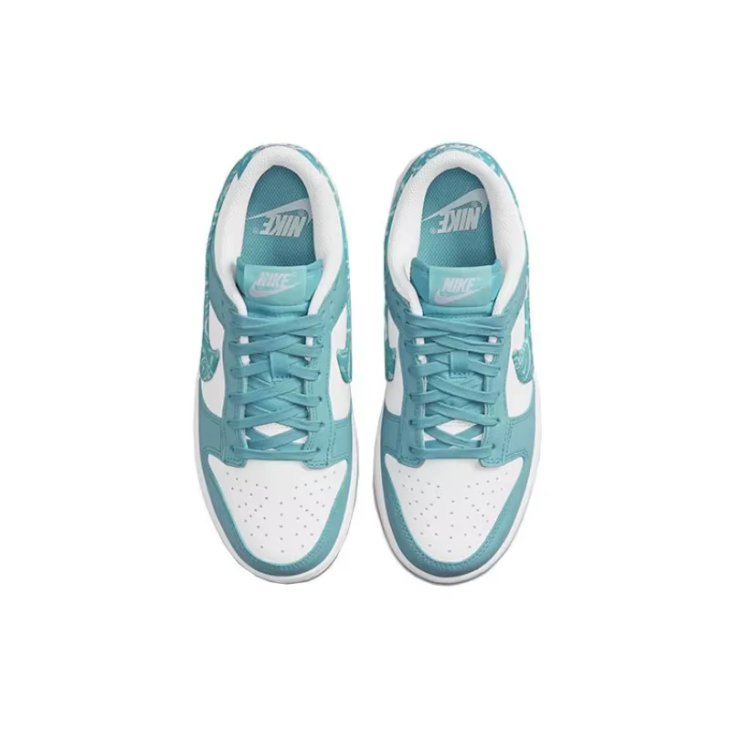 Nike Dunk Low ESS Blue Paisley White Worn