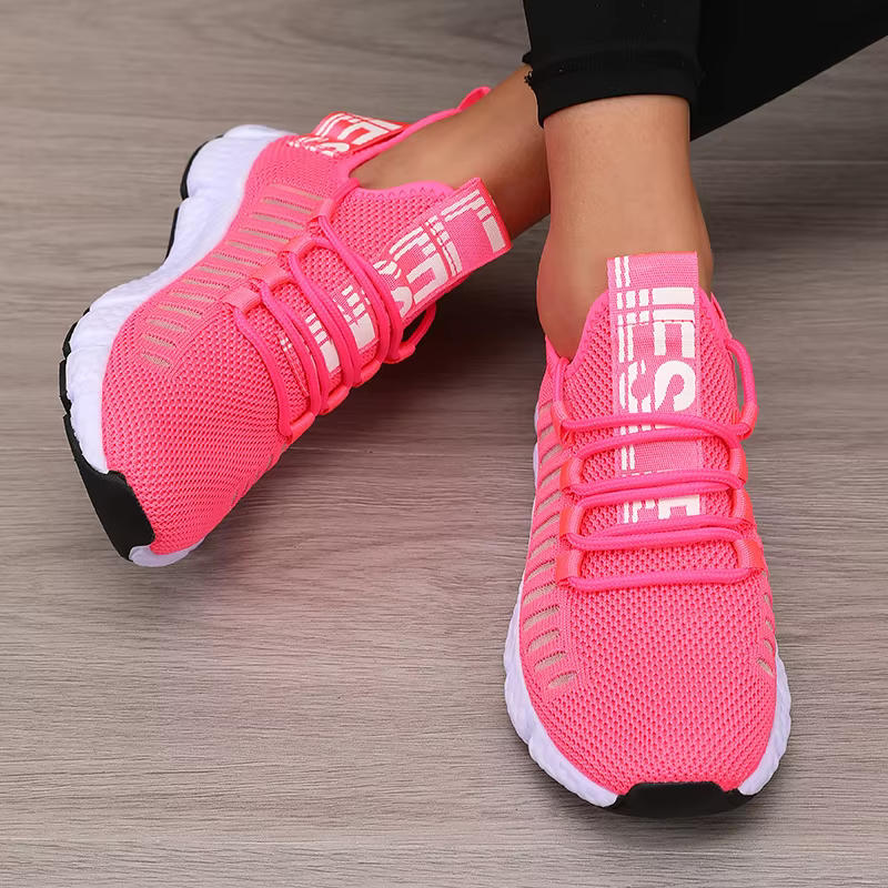 Chaussures de sport pour femmes maille légère semelle souple sangle de Jogging respirant mode