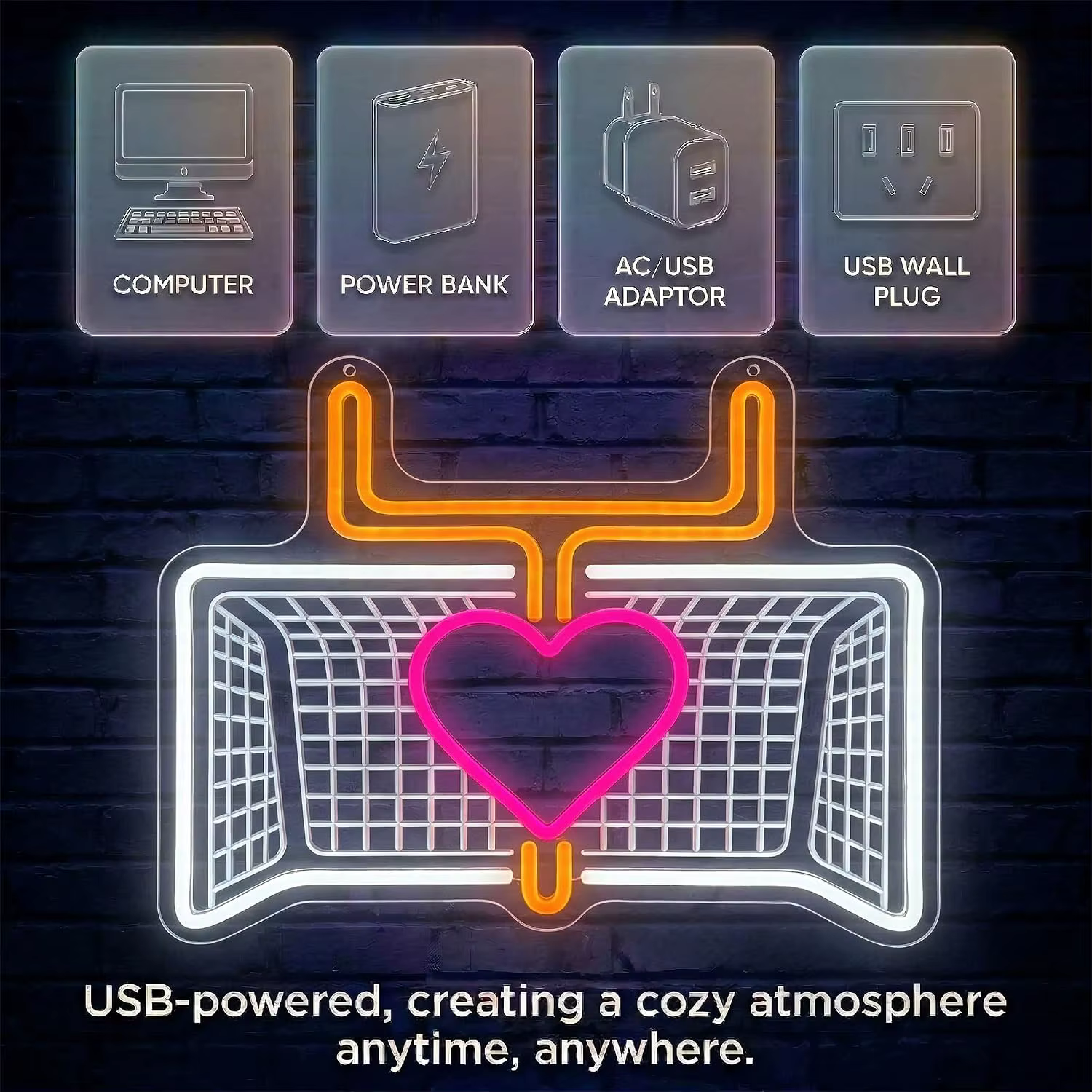 Panneau néon en forme de panier de basket-ball, lumière LED USB, décoration murale pour salle de jeux, chambre à coucher, bar, sport, cadeau de Saint-Valentin, de mariage ou d'anniversaire