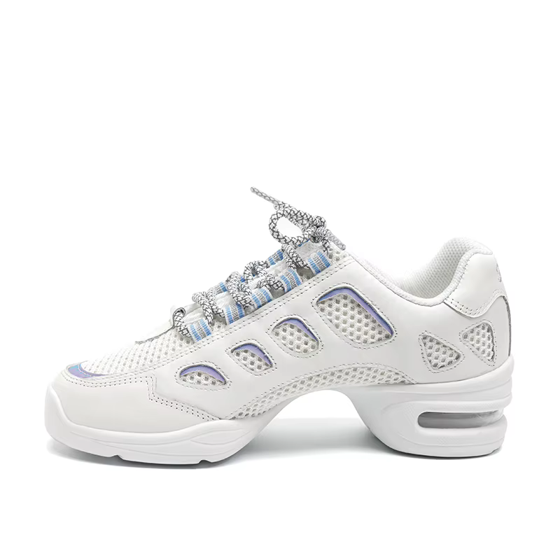 Baskets d'Été en Maille Blanche et Cuir Souple