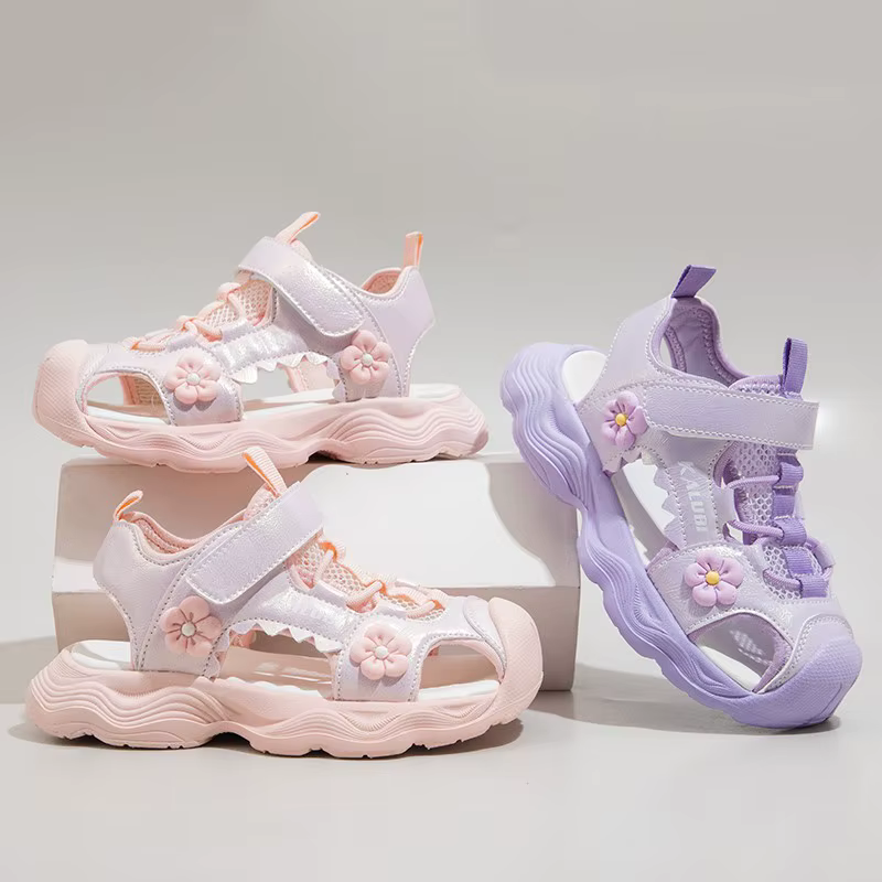 Sandales d'aventure recyclées pour petites filles 2026 – Nouvelles chaussures de plage épaisses pour enfants