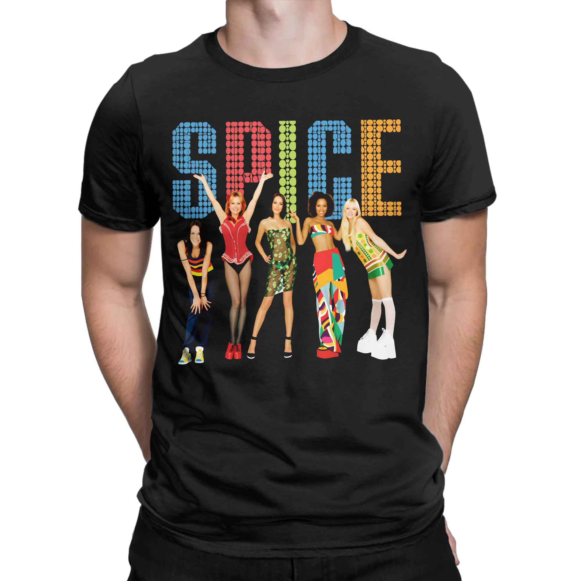 T-shirt SPICE GIRLS WORLD TOUR, T-shirts tendance et cool à manches courtes, hauts amusants Y2K, hauts d'été 100% coton, t-shirts oversize
