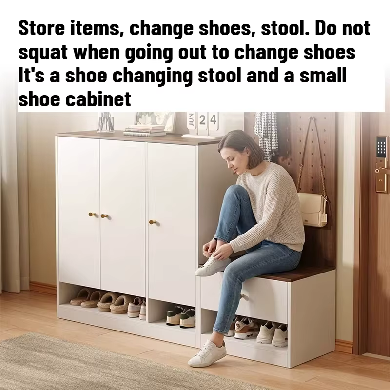 Organisateur en bois, étagère à chaussures, tabouret de rangement, casier de rangement pour salon, meuble à chaussures étroit, meuble de hôtel