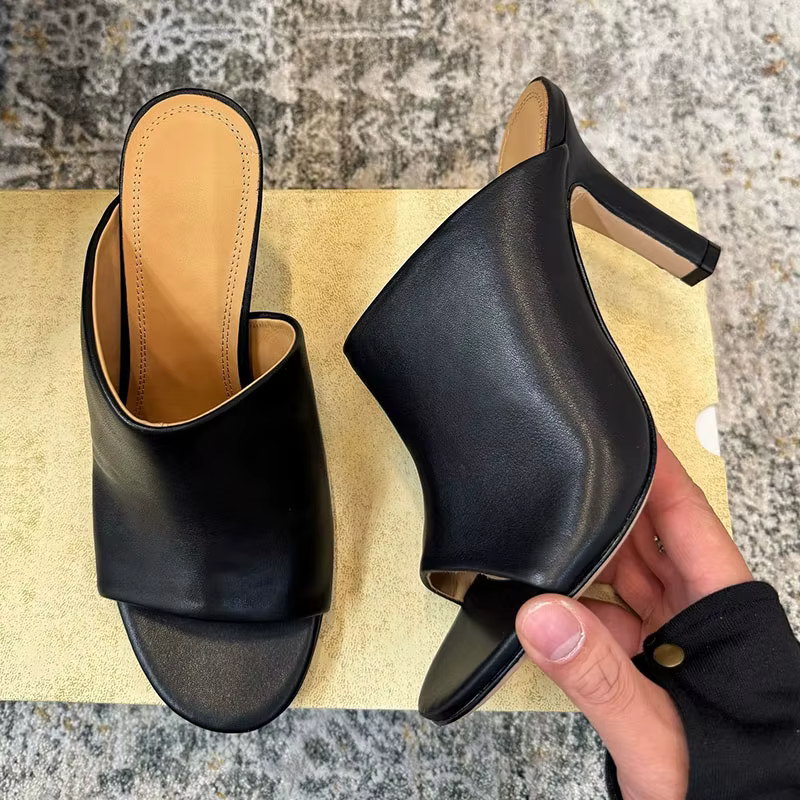 Pantoufles fines à talons hauts pour femmes
